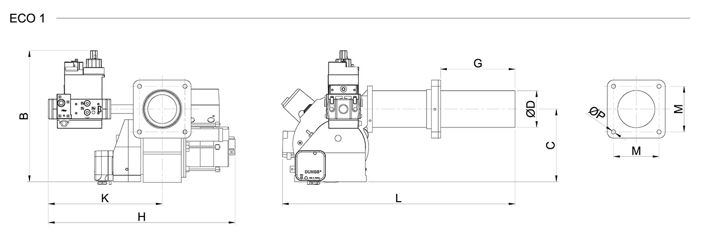 Горелки газовые одноступенчатые размеры