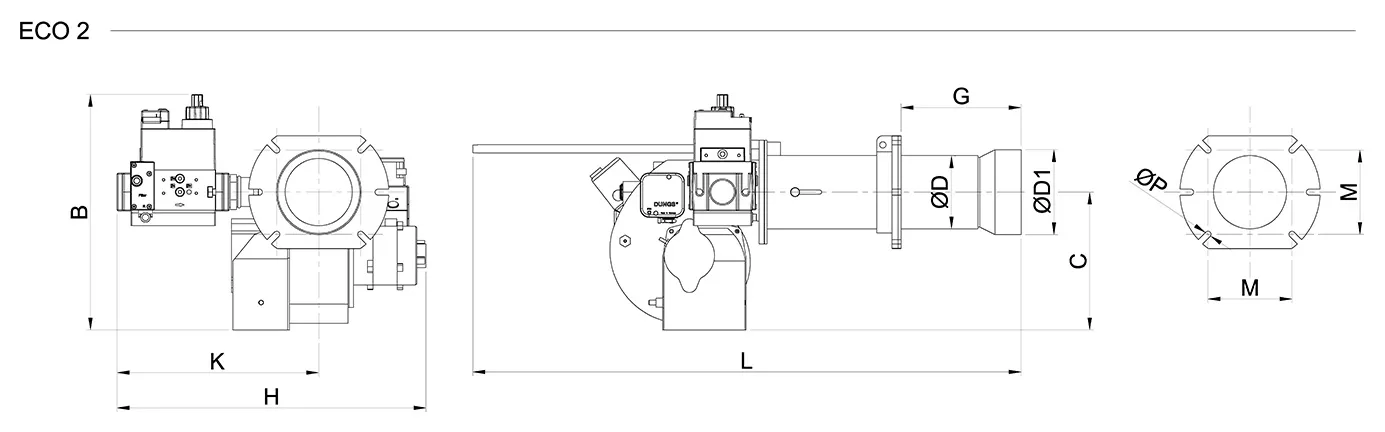 Горелки газовые одноступенчатые размеры
