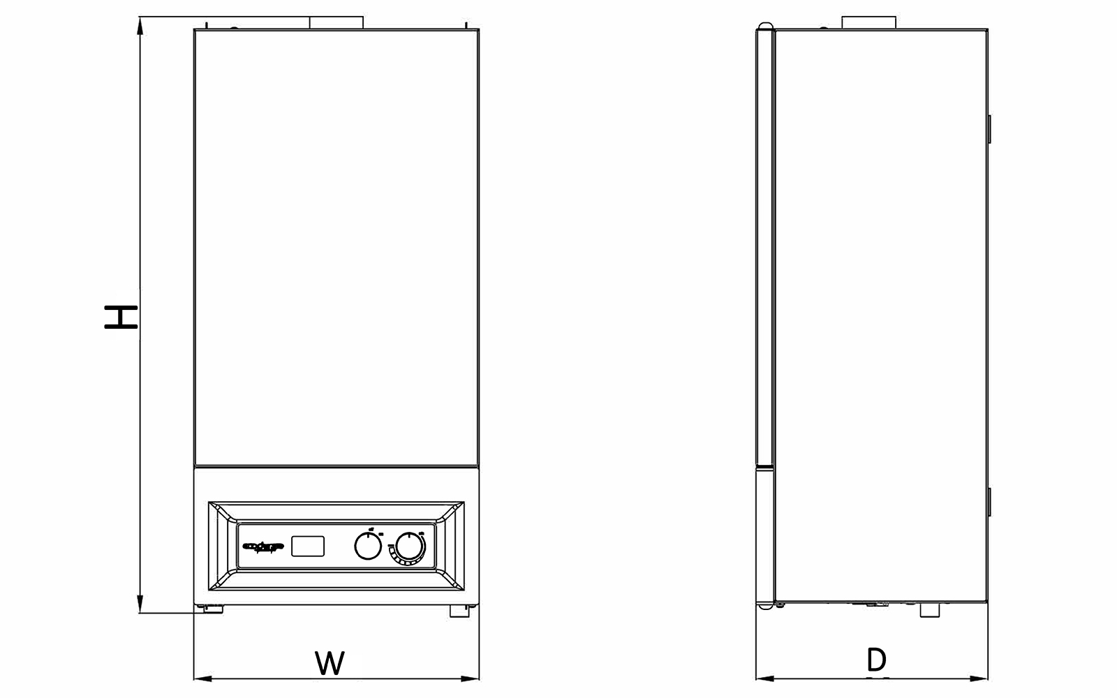 Герметичный бойлер Размеры